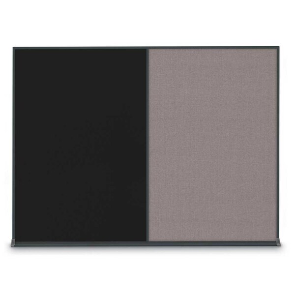 Double Door Radius Corkboard, 60"X36", B, UV8004-BRONZE-COBACC